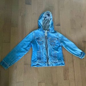 Vintage denim jacket with hoodie (unisex)